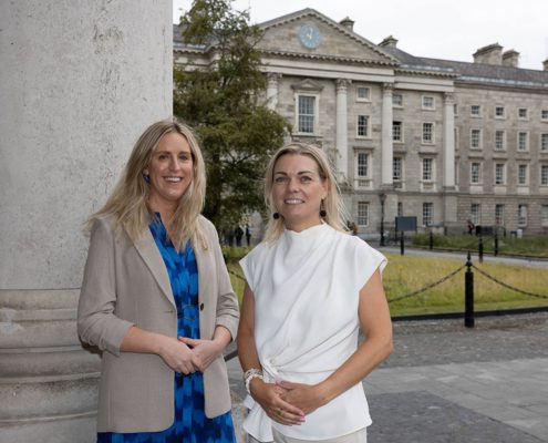 Pictured in Trinity College Dublin at the launch of The European Chips Diversity Alliance (ECDA) are (l-r) EudaOrg co-founder and CEO Nessa Maguire with Learnovate Centre Director Nessa McEniff. The €1.5m EU project aims to boost talent attraction and retention in the European semiconductor sector by attracting more women, ethnic minorities and people living with a disability.