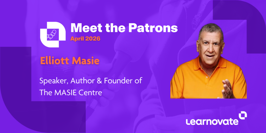 The image shows a photo of Elliott Masie.