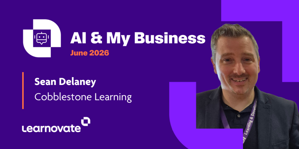The image shows a headshot of Sean Delaney from Cobblestone Learning.