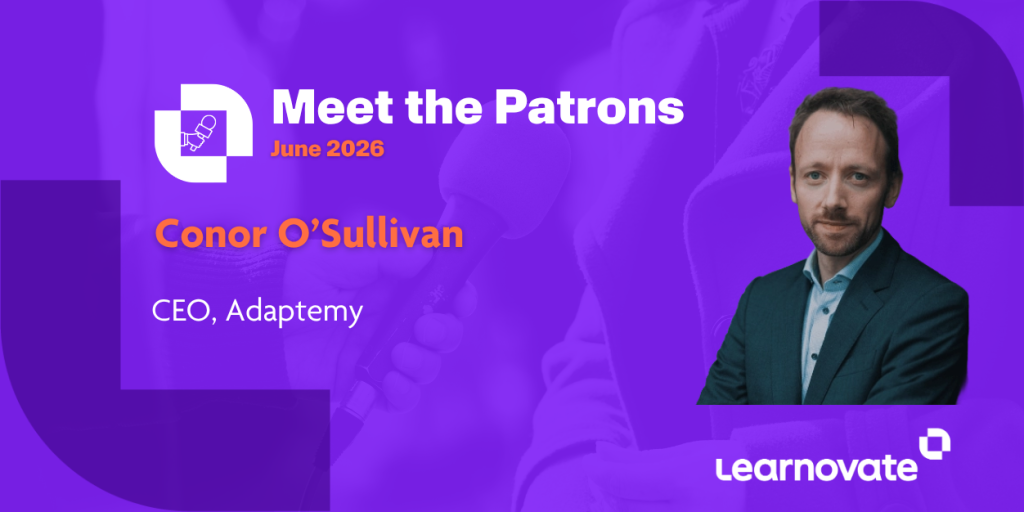 The image shows a headshot of Conor O'Sullivan, CEO of Adaptemy.